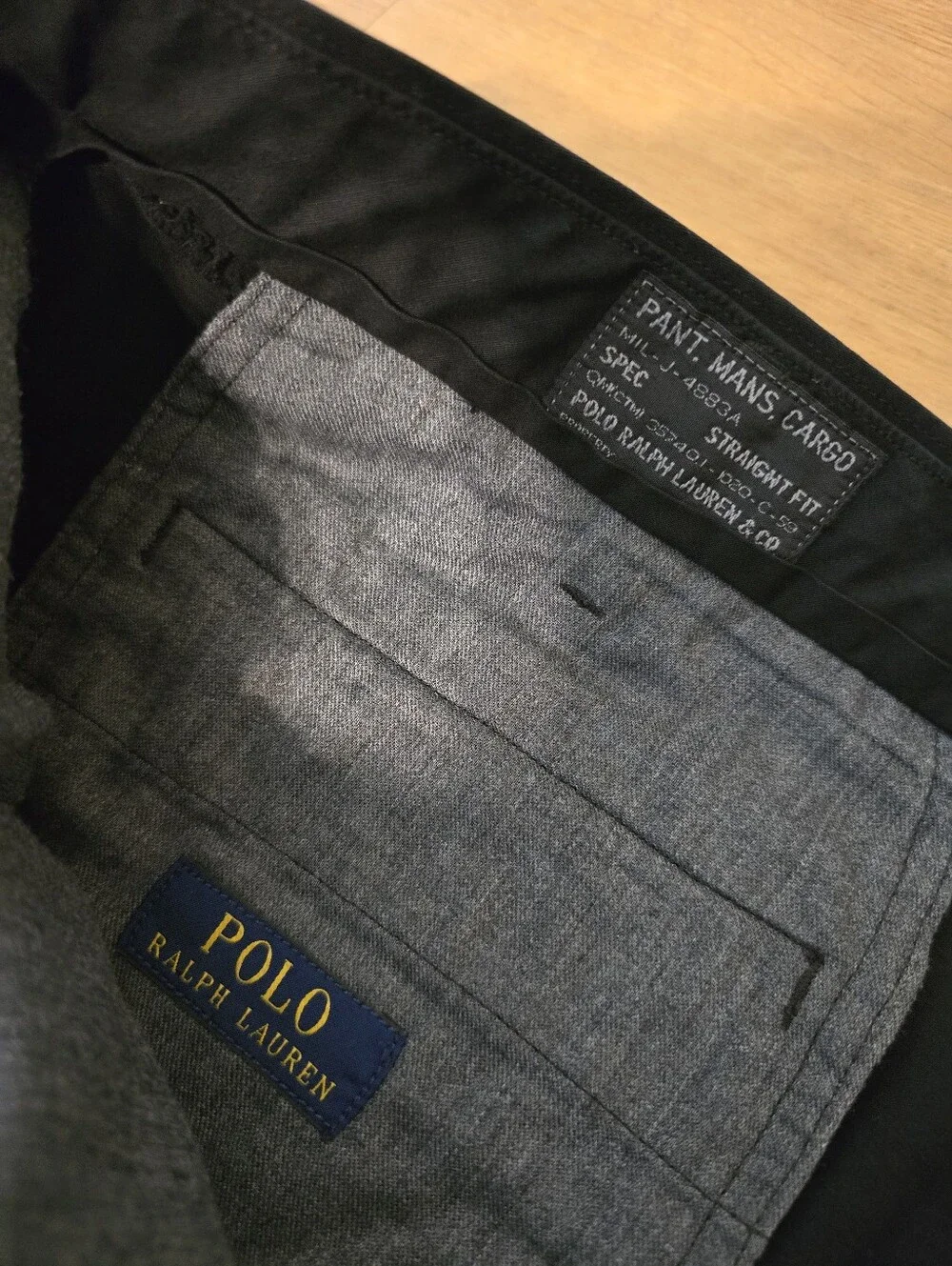 Polo Ralph Lauren MIL-J-4883A Cargo Pants Black Tapered Fit Cuffed 40